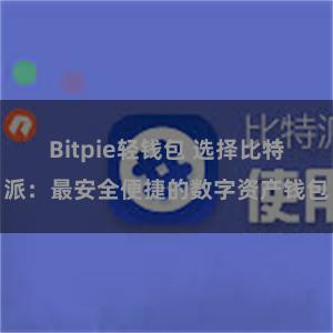 Bitpie轻钱包 选择比特派：最安全便捷的数字资产钱包