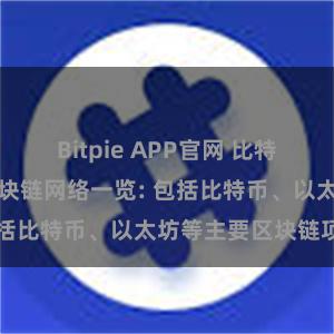 Bitpie APP官网 比特派钱包支持的区块链网络一览: 包括比特币、以太坊等主要区块链项目