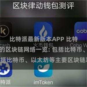 比特派最新版本APP 比特派钱包支持的区块链网络一览: 包括比特币、以太坊等主要区块链项目