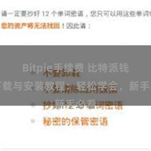 Bitpie手续费 比特派钱包下载与安装教程：轻松学会，新手必看