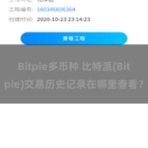 Bitpie多币种 比特派(Bitpie)交易历史记录在哪里查看？