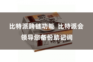 比特派跨链功能  比特派会领导您备份助记词